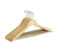 Wenko Percha Pantalones Eco 8 Unidades - Juego de 8 Piezas de Gancho con Barra para Pantalones y Muescas para Faldas, Madera, 45 x 23.5 x 1.2 cm, Marrón