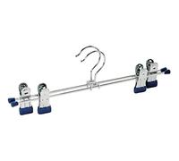 Wenko Percha Snap 30 2 Unidades - Juego de 2 Piezas de Gancho para Ropa, Clip Giratorio, Metal Cromado, 30 x 10.5 x 2.5 cm, Cromo Brillante