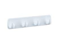 WENKO Perchero de plástico - 4 ganchos, plástico, 19 x 4.5 x 2.5 cm, Blanco
