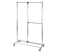WENKO Perchero Profissimo - ajustable, Metal cromado, 116 x 188 x 49 cm, Cromo