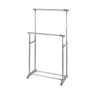 WENKO Perchero Twin Bars - regulable en altura, Metal cromado, 95-163 x 98-168 x 44 cm, Cromo