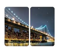 Wenko placas cobertoras de vidrio universales brooklyn bridge, juego d