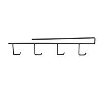 WENKO Portavasos insertable para 4 tazas, colgador de armario de cocina para 4 tazas, metal, 1,5 x 7 x 33 cm, negro