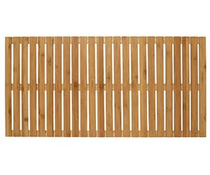 WENKO Rejilla de baño de bambú para interiores y exteriores, alfombrilla de baño antideslizante para uso interior y exterior hecha de bambú ecológico, moderna rejilla de suelo para la ducha, la bañera y la piscina, 100 x 50 cm