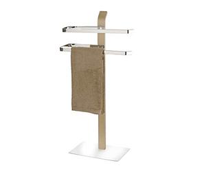 Wenko Samona Nature - Toallero de pie, acero inoxidable, cromo