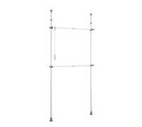 WENKO Sistema telescópico Herkules Basic - Sistema de orden ajustable, sistema de guardarropa, Acero, 75-120 x 165-300 x 11 cm, Blanco