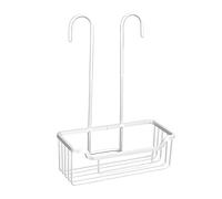 WENKO Soporte termostático para ducha Milo, estantería con tapas de plástico para colgar en la grifería, espacio de almacenamiento adicional, estante de baño de aluminio 25 x 36 x 14 cm, plata