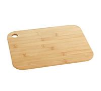 WENKO Tabla de cortar bambú M+ - Tabla de cocina, tabla de cortar con orificio de agarre, cuidando el filo de los cuchillos, Bambú, 33 x 0.8 x 25 cm, Marrón