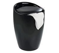 Wenko Taburete Candy Negro - pongotodo, Taburete baño, Plástico (ABS), 36 x 50.5 x 36 cm, Negro