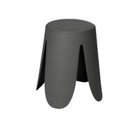 WENKO Taburete de baño Comiso, soporta hasta 180 kg, con Asiento Acolchado y Patas Antideslizantes, diámetro de 44,5 x 46 cm, Color Gris
