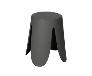 WENKO Taburete de baño Comiso, soporta hasta 180 kg, con Asiento Acolchado y Patas Antideslizantes, diámetro de 44,5 x 46 cm, Color Gris