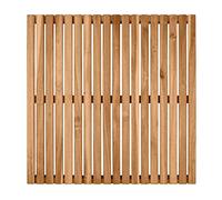 WENKO Tarima de baño Indoor & Outdoor Acacia, de madera de acacia con certificado FSC® para interiores y exteriores, ideal para ducha, sauna y piscina, reverso antideslizante, (An. x P): 55 x 55 cm