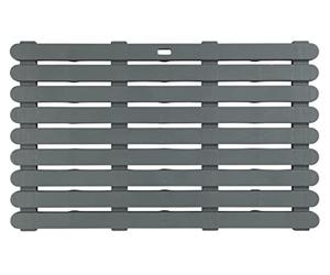 Wenko Tarima de baño Indoor & Outdoor Gris 50 x 80 cm - Alfombra de baño, Rejilla para Ducha, baño, Piscina, Sauna con Estructura Antideslizante, plástico, 80 x 3 x 50 cm, Gris