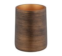 WENKO Taza para cepillo de dientes Palena, vaso para utensilios de higiene dental o accesorios cosméticos, de poliresina de calidad con un diseño elegante, (An./P x Al.): Ø 8,5 x 10,8 cm, bronce