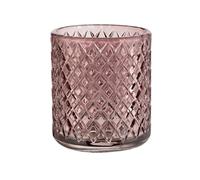 WENKO Taza para cepillos de dientes Atessa Altrosa, pequeño vaso de cristal con superficie estructurada en forma de pequeños diamantes para higiene dental, vaso de enjuague bucal, Ø 7,5 x 10 cm