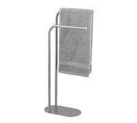 WENKO Toallero con 2 Brazos, Acero Inoxidable, Satinado | toallero independiente con 2 barras escalonadas y base, Design moderno, Mod Levante