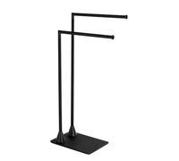 WENKO Toallero y perchero Hella - Perchero de pie, Acero, 43.5 x 78.5 x 20 cm, Negro