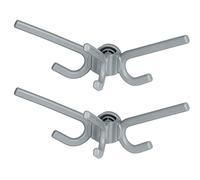 WENKO Triple gancho Herkules 3 piezas - Juego de 2 unidades de ganchos, cada uno con 3 colgadores, Plástico (ABS), 29 x 12.5 x 15 cm, Gris
