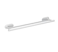 WENKO Turbo-Loc - Toallero de Barra Doble para baño (60 x 4,5 x 12 cm), Color Blanco Mate