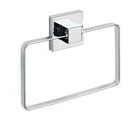 WENKO Vacuum-Loc toallero de aro de acero fino Quadro, Acero inoxidable, 18.5 x 14 x 3.5 cm, Brillante