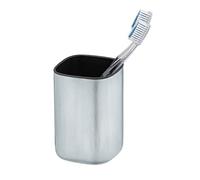 Wenko Vaso de Dientes Acero Inoxidable Alassio, Plateado Mate, 10.5 x 7 x 7 cm