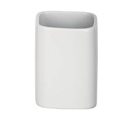 WENKO Vaso de dientes Hexa blanco mate cerámica - Soporte para cepillos de dientes, para cepillos y pasta de dientes, Cerámica, 6.5 x 9 x 6.5 cm, Blanco
