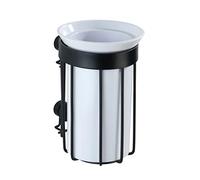 WENKO Vaso higiene dental Classic Plus negro - Soporte para cepillos de dientes, para cepillos y pasta de dientes, con protección anticorrosiva de calidad, Acero, 8 x 12 x 9 cm, Negro