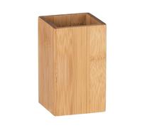 WENKO Vaso higiene dental Padua - Soporte para cepillos de dientes, para cepillos y pasta de dientes, Bambú, 7 x 11 x 7 cm, natural
