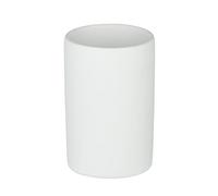 WENKO Vaso higiene dental Polaris blanco mate cerámica - Soporte para cepillos de dientes, para cepillos y pasta de dientes, Cerámica, 7 x 11 x 7 cm, Blanco
