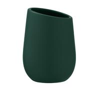 WENKO Vaso para el Cepillo de Dientes Badi, cerámica de Calidad con Superficie Mate, para Guardar el Cepillo y la Pasta de Dientes, Ideal para el Cuarto de baño, Ø 8 x 11 cm, Verde Oscuro