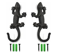 Wenrou 2 Pcs Percheros Pared Originales, Colgadores Decorativos RúSticos Pared, Gancho Pared Hierro Fundido, Gancho Pared De Hierro RúStico, Para Entrada, Cocina, BañO, Dos Métodos Instalación, Gecko