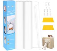 Wensdr 2 rollos de cinta adhesiva transparente antiarañazos para mascotas, protector de muebles transparente resistente a los arañazos para alfombras, sofá, puerta, 3 m x 30 cm