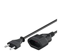 Wentronic 50508 - Cable alargador con enchufe europeo (3 metros), negro