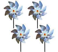 Wenxiaw Control Reflectante de Pájaros Espanta Palomas Reflectante Molino de Viento para Control de Aves Decoración de Jardín para Balcón Jardín Proteger Jardín, Huerto, Granja, Techo 4Pcs