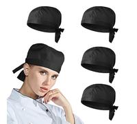 Wenyue 4PCS Gorro de Trabajo Gorro Cocina Mujer & HombreSombrero Cocinero de Cocina Sombrero de Cocineros Ajustable Bandana Hombre Transpirable para Restaurante, Cafetería, Panadería, Camarero