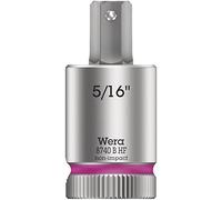 Wera 05003091001 8740 B HF Zyklop vaso de punta hexagonal con arrastre de 3/8" con función de retención, 5/16" x 38 mm, 5/16" x 38 mm