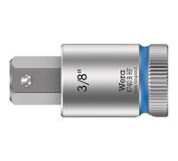 Wera 05003093001 8740 B HF Zyklop vaso de punta hexagonal con arrastre de 3/8" con función de retención, 3/8" x 38 mm, 3/8" x 38 mm