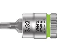 Wera 05003381001 8740: Broca Zyklop para tornillos hexagonales interiores, con accionamiento de 1/4 de pulgada, tamaño 3/32 de pulgada