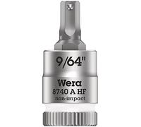 Wera 05003384001 8740 A HF Zyklop vaso de punta hexagonal con arrastre de 1/4" con función de retención, 9/64", 9/64"