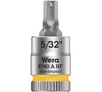 Wera 05003385001 8740 A HF Zyklop vaso de punta hexagonal con arrastre de 1/4" con función de retención, 5/32", 5/32"
