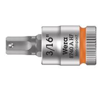 Wera 05003386001 8740 A HF Zyklop vaso de punta hexagonal con arrastre de 1/4" con función de retención, 3/16", 3/16"