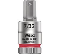 Wera 05003387001 8740 A HF Zyklop vaso de punta hexagonal con arrastre de 1/4" con función de retención, 7/32", 7/32"