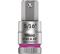 Wera 05003389001 8740 A HF Zyklop vaso de punta hexagonal con arrastre de 1/4" con función de retención, 5/16", 5/16"