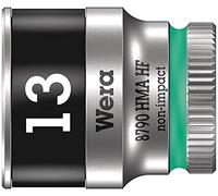Wera 05003728001 Llave de Vaso con Arrastre de 1/4“ con Función de Retención, 8790 HMA HF, Turquesa 13.0 mm