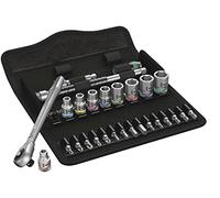 Wera 05004020001 8100 SA 10 Juego de carraca Zyklop Metal, cuadradillo pasante de 1/4", imperial, 28 piezas
