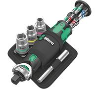 Wera Juego de carracas Zyklop Pocket Set 2 05004281001 — 18 piezas, Negro-verde