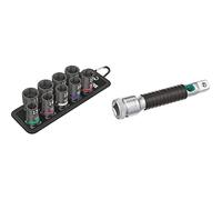 WERA-05004580001-Belt C Impaktor 1 - Juego de llaves de vaso & 05003642001-8796 SC Extensión Zyklop "flexible-lock" - con manguito de giro rápido, version corta, 1/2"