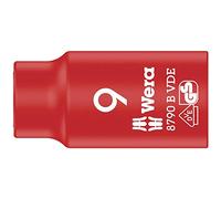 Wera 05004953001 8790 B Llave de Vaso Zyklop VDE, Aislada, con Arrastre de 3/8", 9.0 x 46.0 mm
