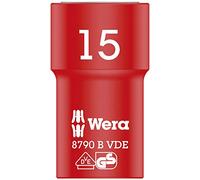Wera 05004959001 8790 B Llave de Vaso Zyklop VDE, Aislada, con Arrastre de 3/8", 15.0 x 46.0 mm