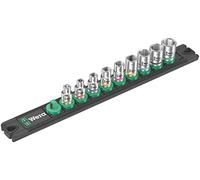 Wera Juego de llaves de vaso Zyklop 05005400001 – 9 piezas, arrastre de 1/4", tira magnética, negro